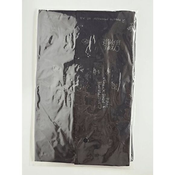 Funny Russian Text Letters Tattoo Printed Black Sheer Nylon Pantyhose Tights NEW - Picture 9 of 9